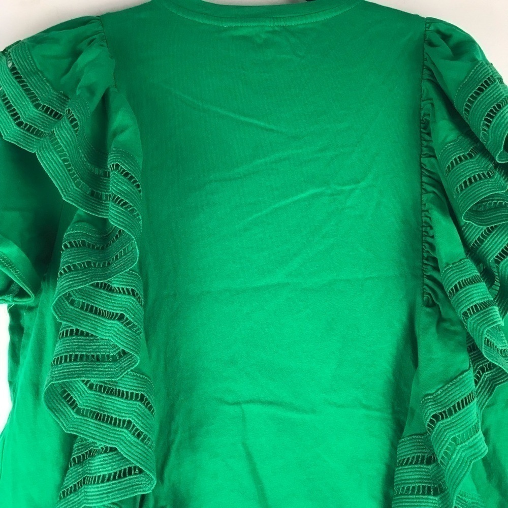 Green Ruffle Sleeve Top - Picture 4 of 6